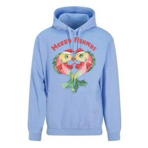 Merry FIshmas Cute Fish Christmas Gift Unisex Surf Hoodie