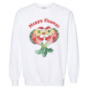 Merry FIshmas Cute Fish Christmas Gift Garment-Dyed Sweatshirt