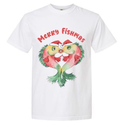Merry FIshmas Cute Fish Christmas Gift Garment-Dyed Heavyweight T-Shirt