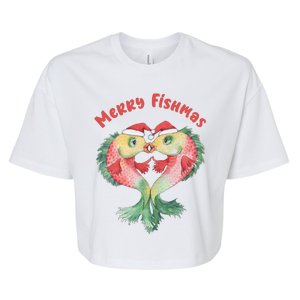 Merry FIshmas Cute Fish Christmas Gift Bella+Canvas Jersey Crop Tee