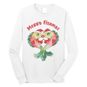 Merry FIshmas Cute Fish Christmas Gift Long Sleeve Shirt