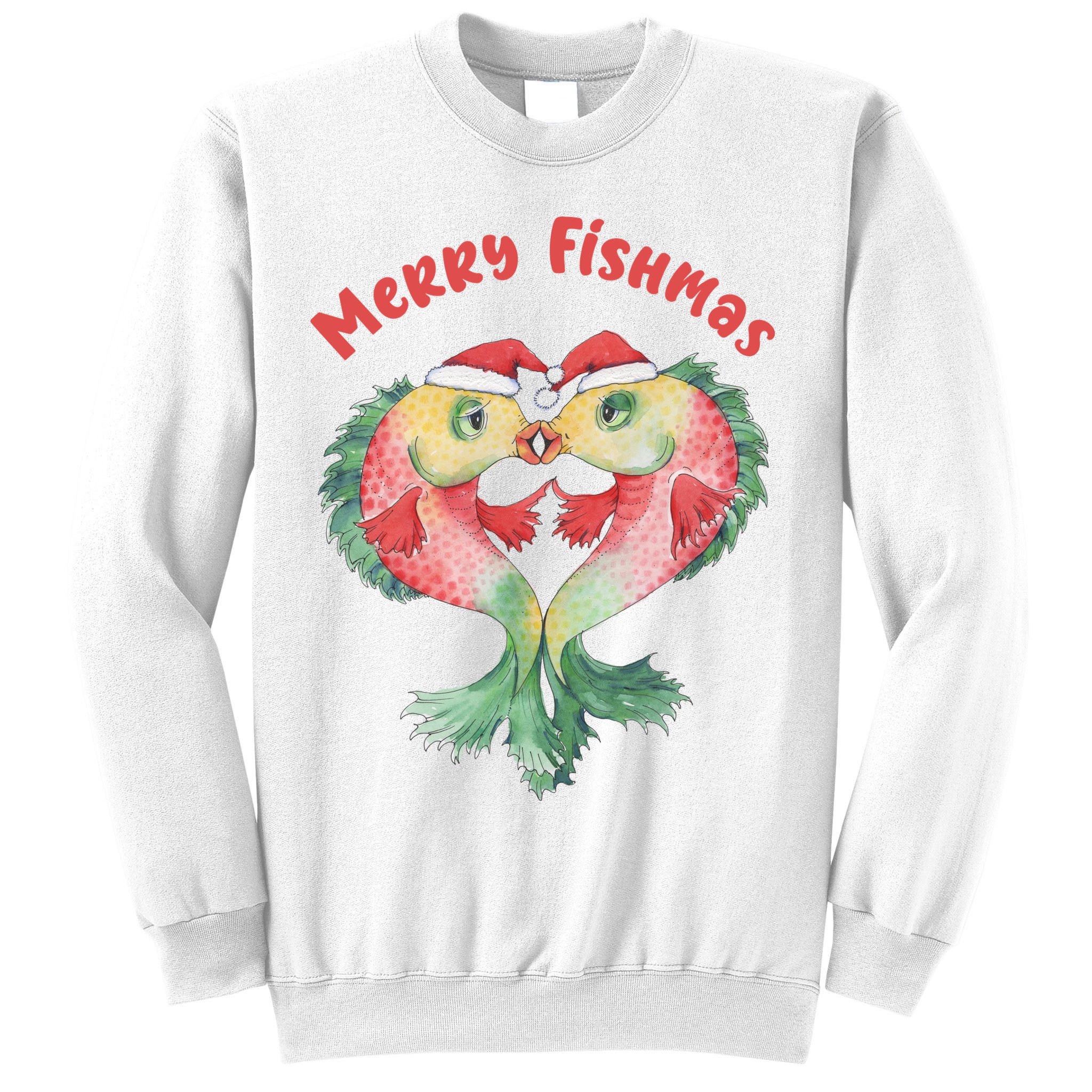 Merry FIshmas Cute Fish Christmas Gift Sweatshirt