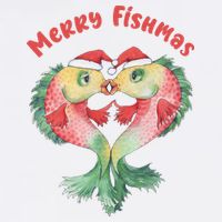 Merry FIshmas Cute Fish Christmas Gift Sweatshirt