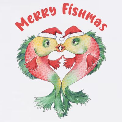 Merry FIshmas Cute Fish Christmas Gift T-Shirt