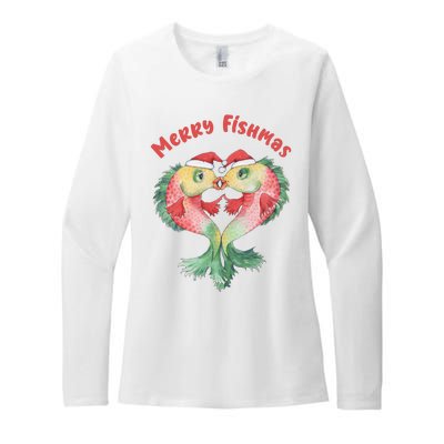 Merry FIshmas Cute Fish Christmas Gift Womens CVC Long Sleeve Shirt