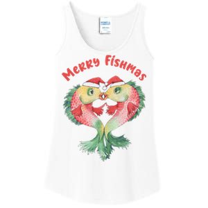 Merry FIshmas Cute Fish Christmas Gift Ladies Essential Tank