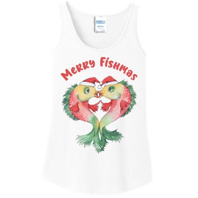 Merry FIshmas Cute Fish Christmas Gift Ladies Essential Tank