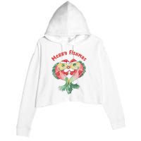 Merry FIshmas Cute Fish Christmas Gift Crop Fleece Hoodie