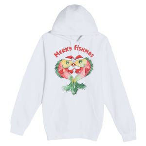 Merry FIshmas Cute Fish Christmas Gift Premium Pullover Hoodie