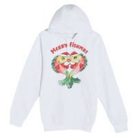 Merry FIshmas Cute Fish Christmas Gift Premium Pullover Hoodie