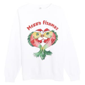 Merry FIshmas Cute Fish Christmas Gift Premium Crewneck Sweatshirt