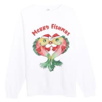 Merry FIshmas Cute Fish Christmas Gift Premium Crewneck Sweatshirt