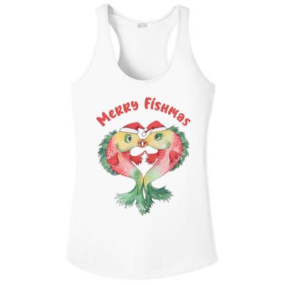 Merry FIshmas Cute Fish Christmas Gift Ladies PosiCharge Competitor Racerback Tank