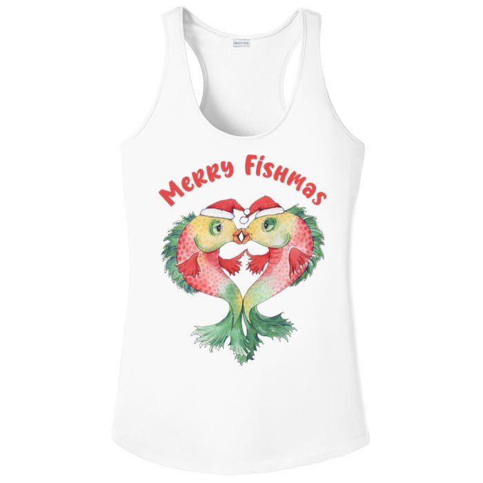 Merry FIshmas Cute Fish Christmas Gift Ladies PosiCharge Competitor Racerback Tank