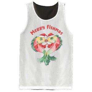 Merry FIshmas Cute Fish Christmas Gift Mesh Reversible Basketball Jersey Tank