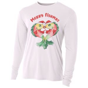 Merry FIshmas Cute Fish Christmas Gift Cooling Performance Long Sleeve Crew