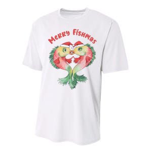 Merry FIshmas Cute Fish Christmas Gift Performance Sprint T-Shirt