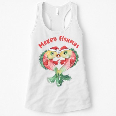 Merry FIshmas Cute Fish Christmas Gift Womens Tank Top
