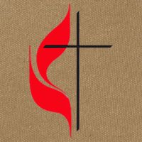 Methodist Flag Christian Cross And Flame Cotton Canvas Backpack