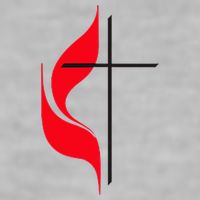 Methodist Flag Christian Cross And Flame Ladies PosiCharge Tri-Blend Wicking Tank