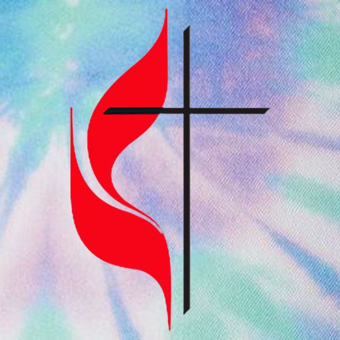 Methodist Flag Christian Cross And Flame Legacy Tie Dye Trucker Hat