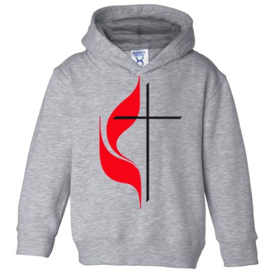 Methodist Flag Christian Cross And Flame Toddler Hoodie