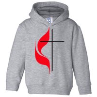 Methodist Flag Christian Cross And Flame Toddler Hoodie