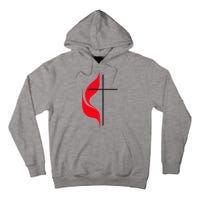 Methodist Flag Christian Cross And Flame Tall Hoodie