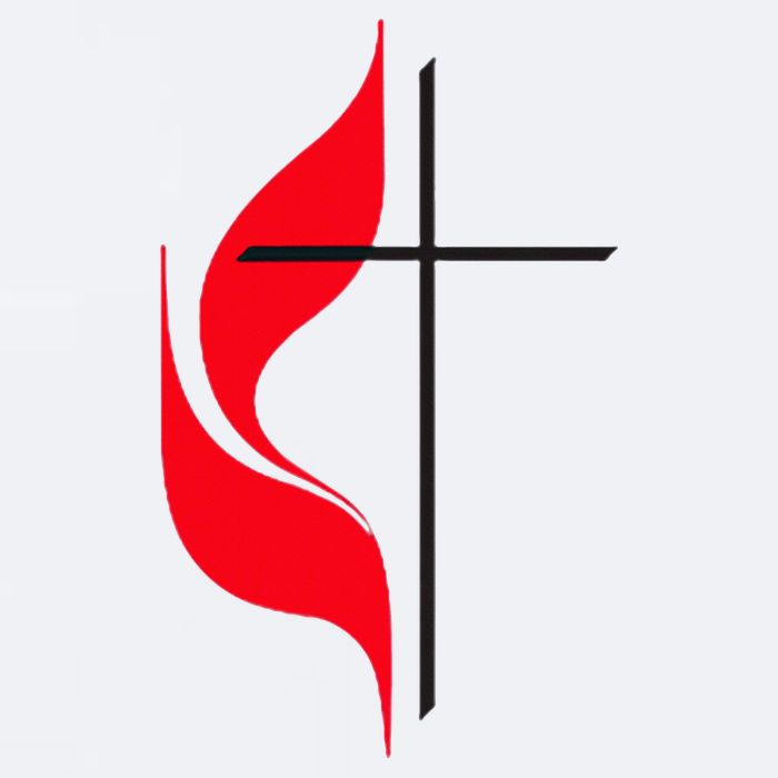 Methodist Flag Christian Cross And Flame Sueded Cloud Jersey T-Shirt