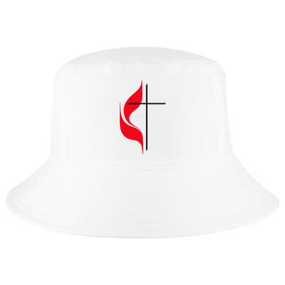 Methodist Flag Christian Cross And Flame Cool Comfort Performance Bucket Hat