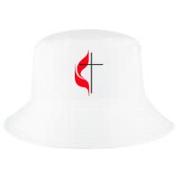 Methodist Flag Christian Cross And Flame Cool Comfort Performance Bucket Hat
