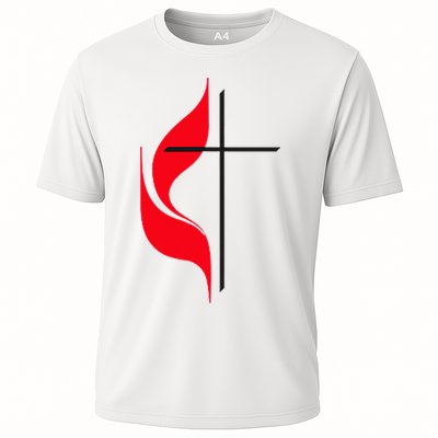 Methodist Flag Christian Cross And Flame Performance Shirt