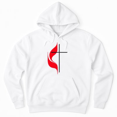 Methodist Flag Christian Cross And Flame Hoodie