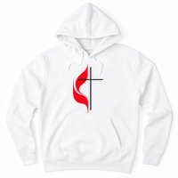 Methodist Flag Christian Cross And Flame Hoodie