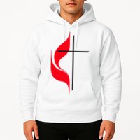Methodist Flag Christian Cross And Flame Hoodie