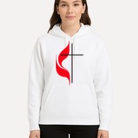 Methodist Flag Christian Cross And Flame Hoodie