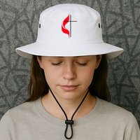 Methodist Flag Christian Cross And Flame Bucket Hat