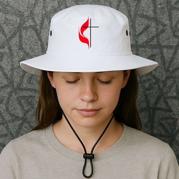 Methodist Flag Christian Cross And Flame Bucket Hat