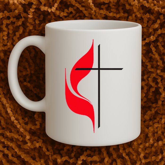 Methodist Flag Christian Cross And Flame Mug