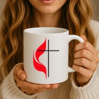 Methodist Flag Christian Cross And Flame Mug