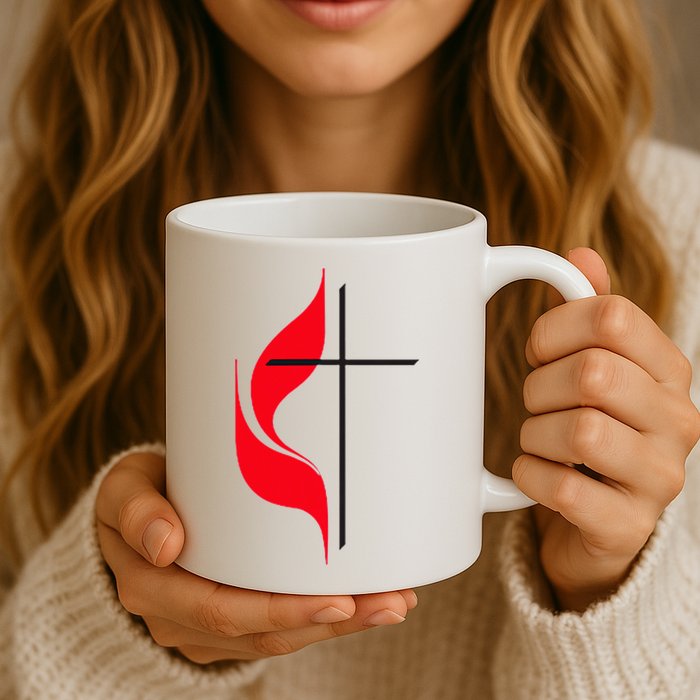 Methodist Flag Christian Cross And Flame Mug