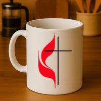 Methodist Flag Christian Cross And Flame Mug