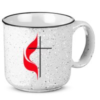 Methodist Flag Christian Cross And Flame 15oz Campfire Ceramic Mug