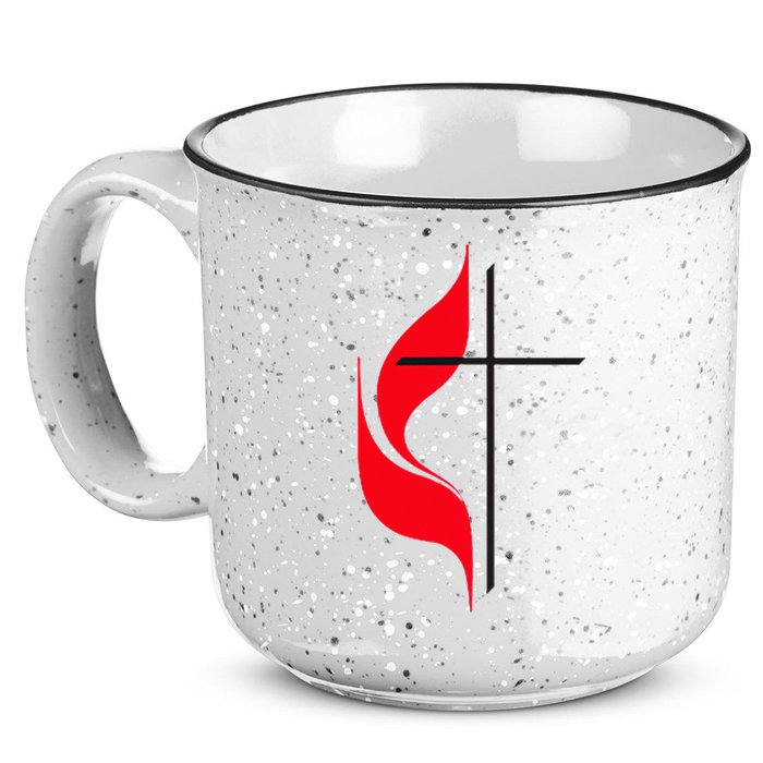 Methodist Flag Christian Cross And Flame 15oz Campfire Ceramic Mug