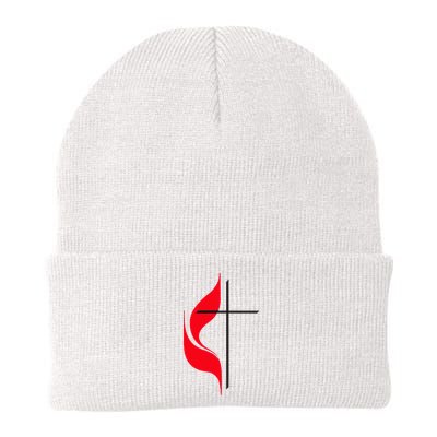 Methodist Flag Christian Cross And Flame Beanie