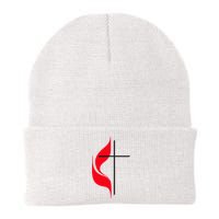 Methodist Flag Christian Cross And Flame Beanie
