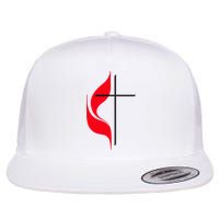 Methodist Flag Christian Cross And Flame Flatbill Hat