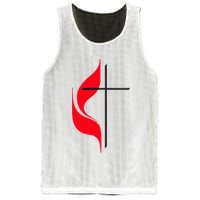 Methodist Flag Christian Cross And Flame Mesh Reversible Basketball Jersey Tank