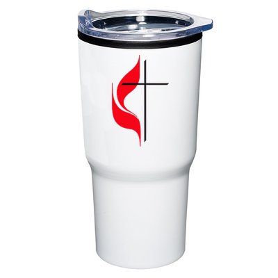 Methodist Flag Christian Cross And Flame Tumbler