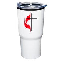 Methodist Flag Christian Cross And Flame Tumbler